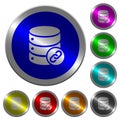 Database attachment luminous coin-like round color buttons