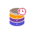 Database backup colorful icon, vector flat sign