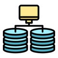 Database backup icon vector flat Royalty Free Stock Photo
