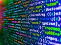Database bits access stream visualisation. Abstract computer script  code. Developer working on program codes. IT coding on Royalty Free Stock Photo