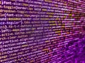 Database bits access stream visualisation. Abstract source code background. Abstract computer script about big data and blockchain Royalty Free Stock Photo