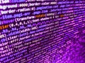 Database bits access stream visualisation. Computer code on laptop web developing. Programing workflow abstract algorithm Royalty Free Stock Photo