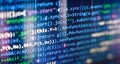 Database bits access stream visualisation. Php language and coding function developer Royalty Free Stock Photo