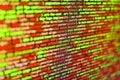 Database bits access stream visualisation. Programming source code abstract screen of software developer. Developer working on Royalty Free Stock Photo