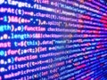 Database bits access. Web site codes on computer m. Big da. Coding concept background. All code and text written and created Royalty Free Stock Photo