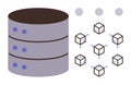 Database and Blockchain Network Connection Representing Decentralized Data Storage Concept Royalty Free Stock Photo
