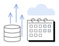 Data Growth and Cloud Integration with Calendar Scheduling for Organized Management Royalty Free Stock Photo