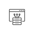 Database browser line icon Royalty Free Stock Photo