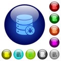Database bug color glass buttons Royalty Free Stock Photo