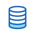 Database Business Filled Line Icon Blue Color