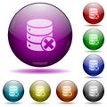 Database cancel glass sphere buttons