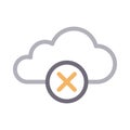 Database cancel vector color line icon