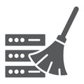 Database cleaning glyph icon, data and analytics