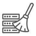 Database cleaning line icon, data and analytics