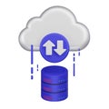 Database Cloud Backup 3d Icon Royalty Free Stock Photo