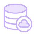 Database cloud color line icon Royalty Free Stock Photo
