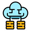 Database cloud icon color outline vector Royalty Free Stock Photo