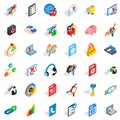 Database cloud icons set, isometric style