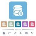 Database compress data flat icons on color rounded square backgrounds Royalty Free Stock Photo