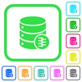 Database compress data vivid colored flat icons icons Royalty Free Stock Photo