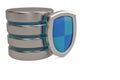 Database and computer data security concept metal hard disk icon Royalty Free Stock Photo