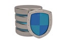 Database and computer data security concept metal hard disk icon Royalty Free Stock Photo