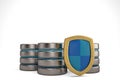 Database and computer data security concept metal hard disk icon Royalty Free Stock Photo