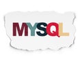 Database concept: MySQL on Torn Paper background