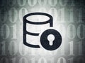 Database concept: Database With Lock on Digital Data Paper background Royalty Free Stock Photo