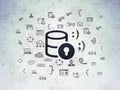 Database concept: Database With Lock on Digital Data Paper background Royalty Free Stock Photo