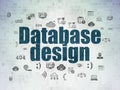 Database concept: Database Design on Digital Data Paper background Royalty Free Stock Photo