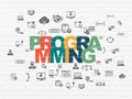 Database concept: Programming on wall background Royalty Free Stock Photo