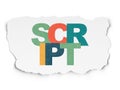 Database concept: Script on Torn Paper background Royalty Free Stock Photo