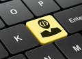 Database concept: Programmer on computer keyboard background Royalty Free Stock Photo