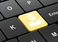 Database concept: Programmer on computer keyboard background Royalty Free Stock Photo