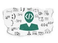 Database concept: Programmer on Torn Paper background Royalty Free Stock Photo