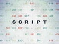 Database concept: Script on Digital Data Paper background Royalty Free Stock Photo