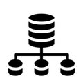 Database connection vector glyphs icon Royalty Free Stock Photo
