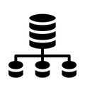 Database connection vector glyphs icon