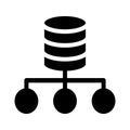 Database connection vector glyphs icon Royalty Free Stock Photo
