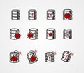 Database crash icon sets