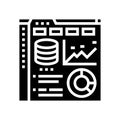 database dashboard glyph icon vector illustration