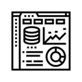 database dashboard line icon vector illustration Royalty Free Stock Photo