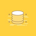 database, data, architecture, infographics, monitoring Flat Line Filled Icon. Beautiful Logo button over yellow background for UI Royalty Free Stock Photo