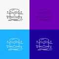 database, data, architecture, infographics, monitoring Icon Over Various Background. Line style design, designed for web and app. Royalty Free Stock Photo