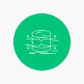 database, data, architecture, infographics, monitoring White Line Icon in Circle background. vector icon illustration Royalty Free Stock Photo
