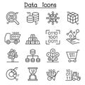 Database , Data & Graph icon set in thin line style