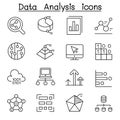 Database , Data & Graph icon set in thin line style