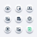database, data storage and security icons set Royalty Free Stock Photo