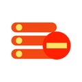 Database data vector icon technology information internet storage. Network server database web icon illustration center base.